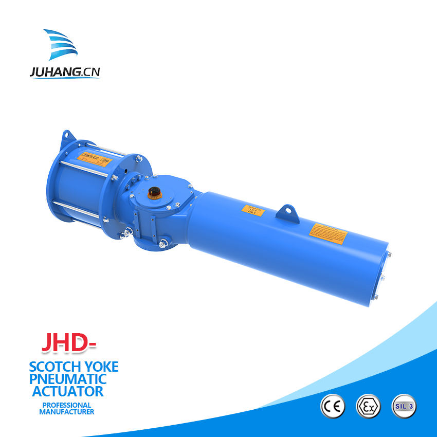 What is the operating principle and working pressure range of this actuator?