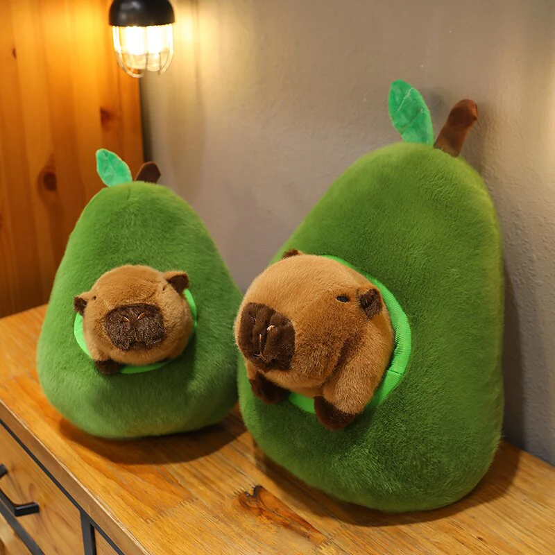 The Ultimate Blend of Cuteness and Functionality — Meet the Avocado Plush Toy with a Capybara Surprise